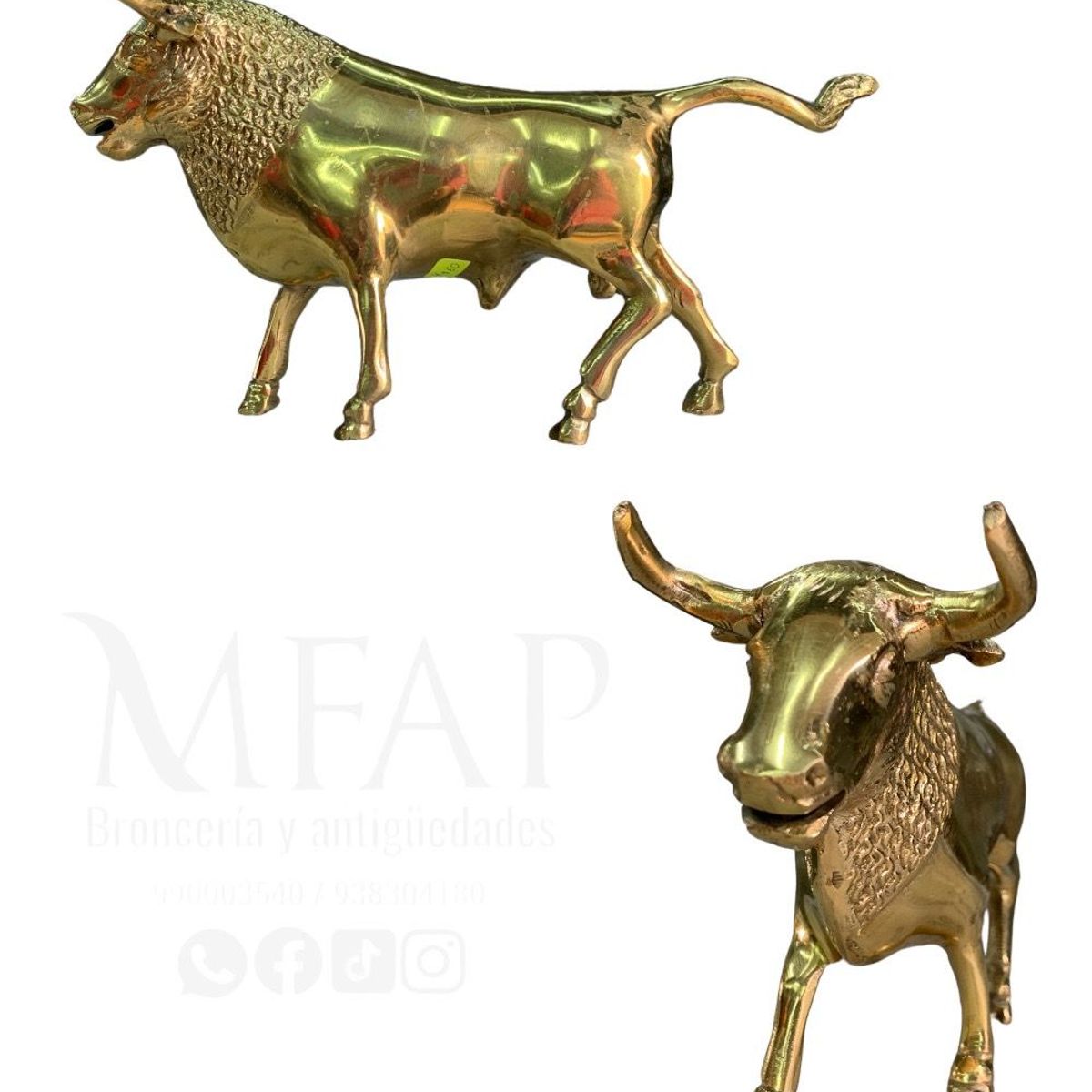 MFAP BRONCERIA Y ANTIGUEDADES - Toro de bronce 13 cm de alto
