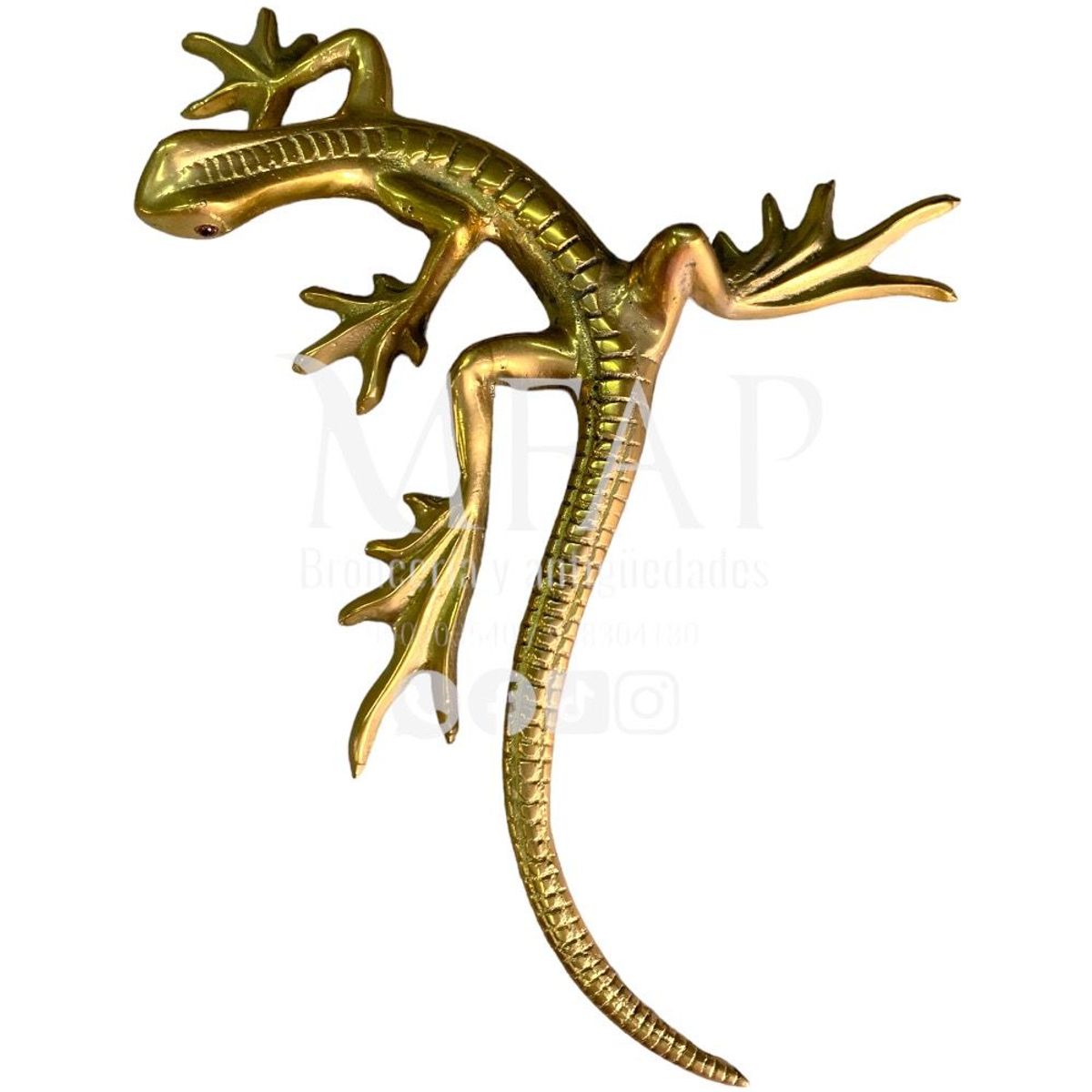 MFAP BRONCERIA Y ANTIGUEDADES - salamandra de bronce 26 cm de alto