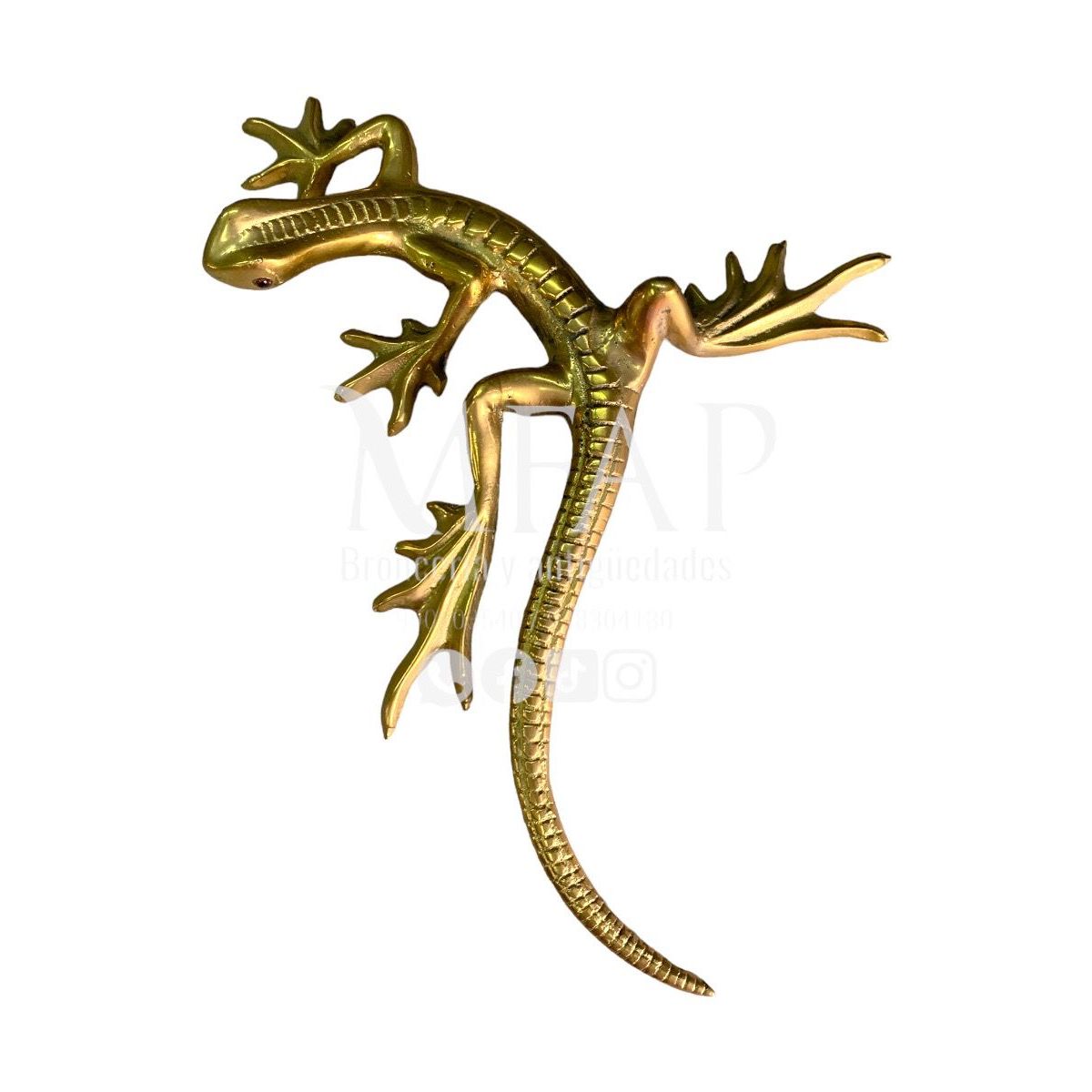 MFAP BRONCERIA Y ANTIGUEDADES - salamandra de bronce 26 cm de alto