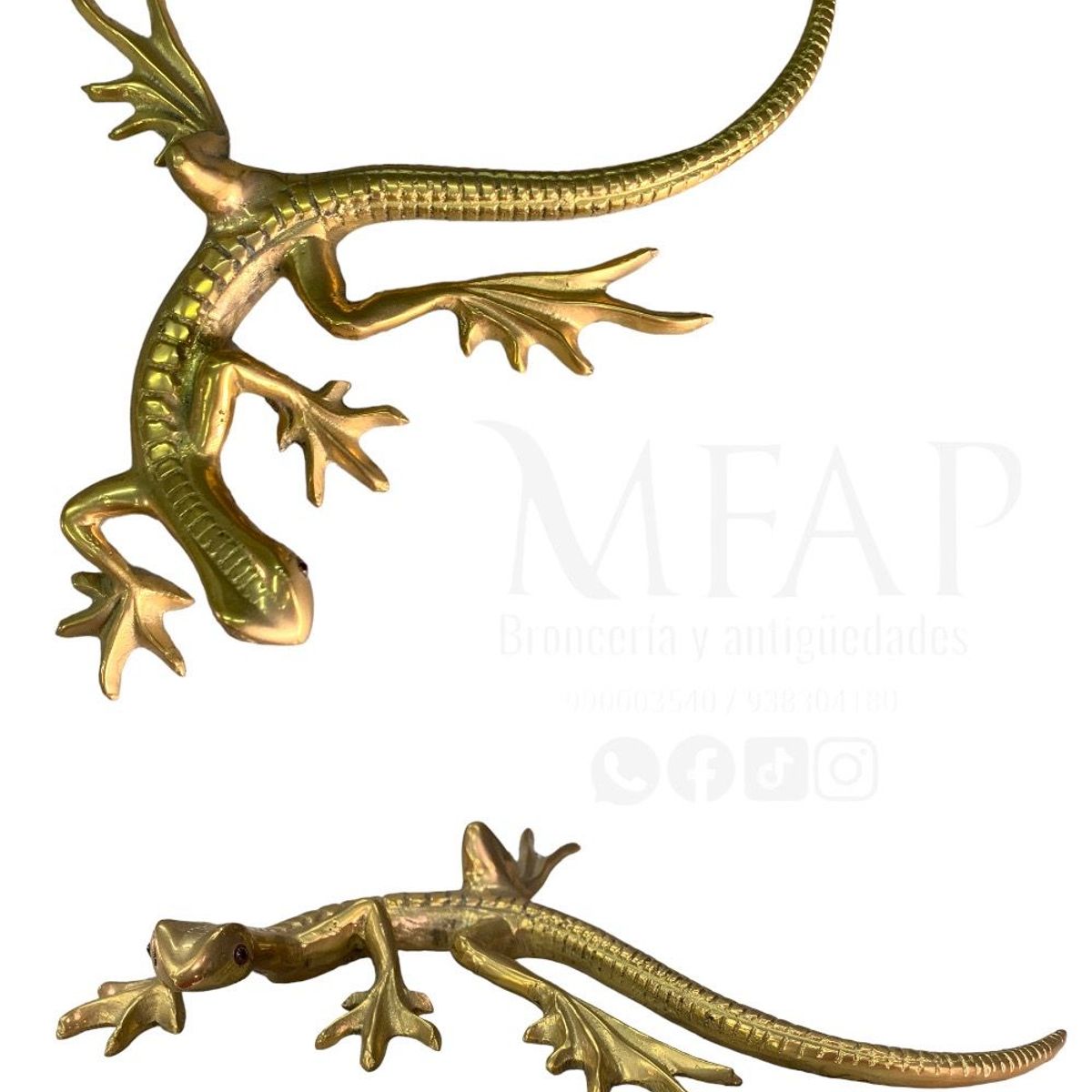 MFAP BRONCERIA Y ANTIGUEDADES - salamandra de bronce 26 cm de alto