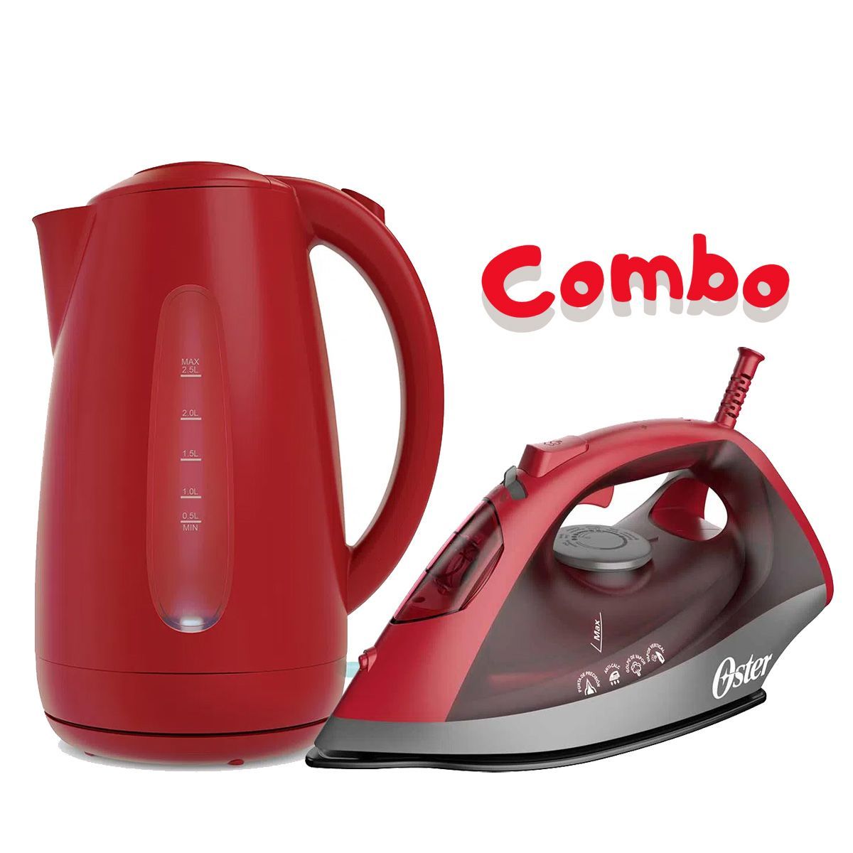 OSTER - Combo Plancha de vapor Oster + Hervidor eléctrico 2.5 Litros