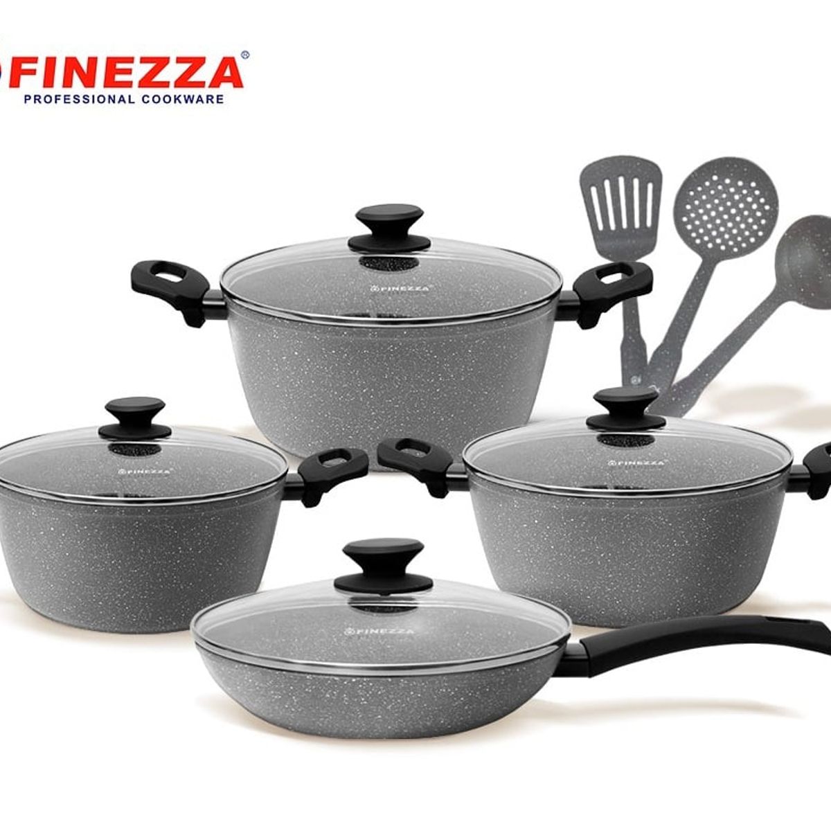 FINEZZA - Juego de Ollas 11 Piezas Granito