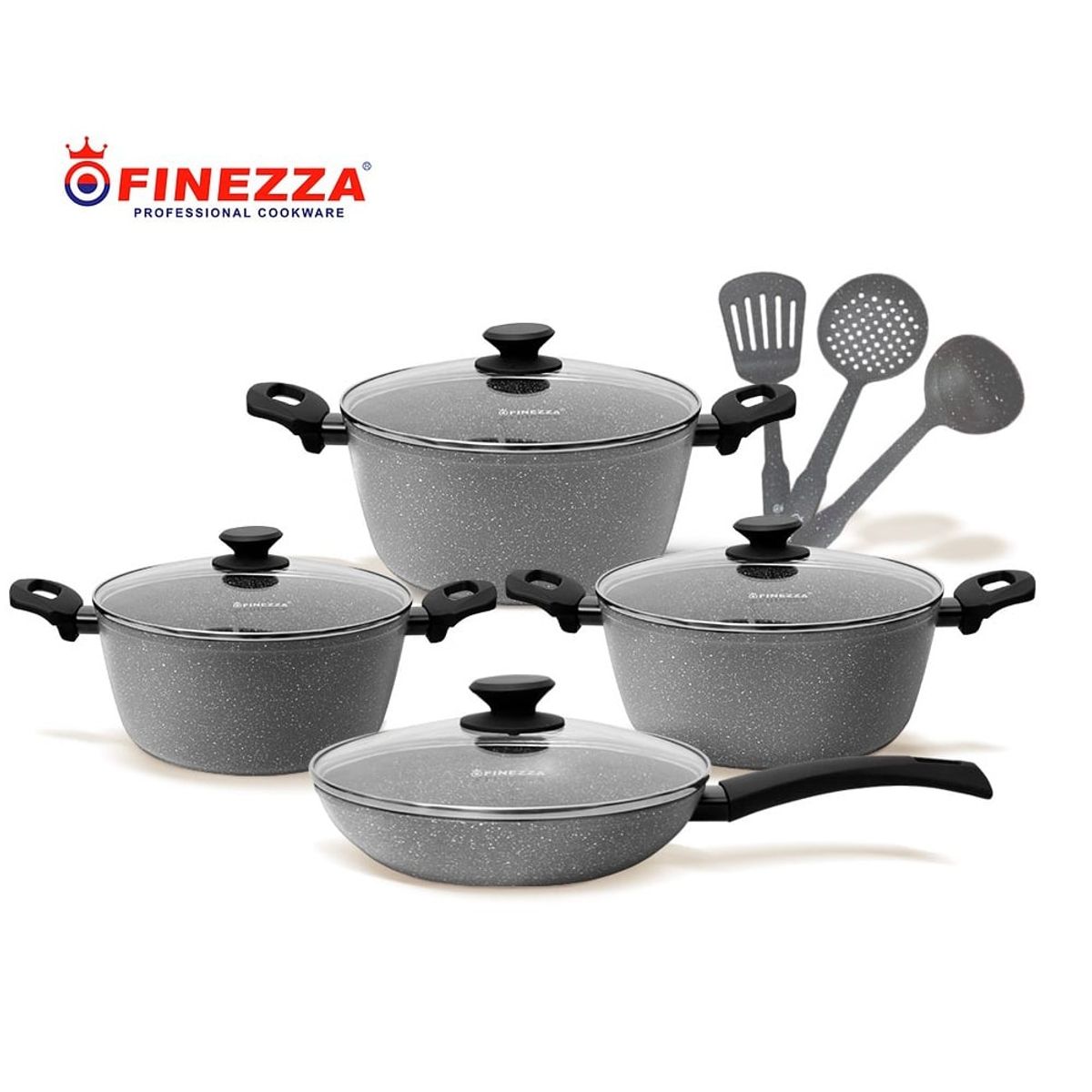 FINEZZA - Juego de Ollas 11 Piezas Granito