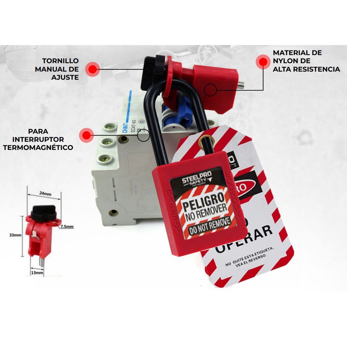 STEELPRO - BLOQUEO PARA BREAKER TIPO UNIÓN CON TORNILLO