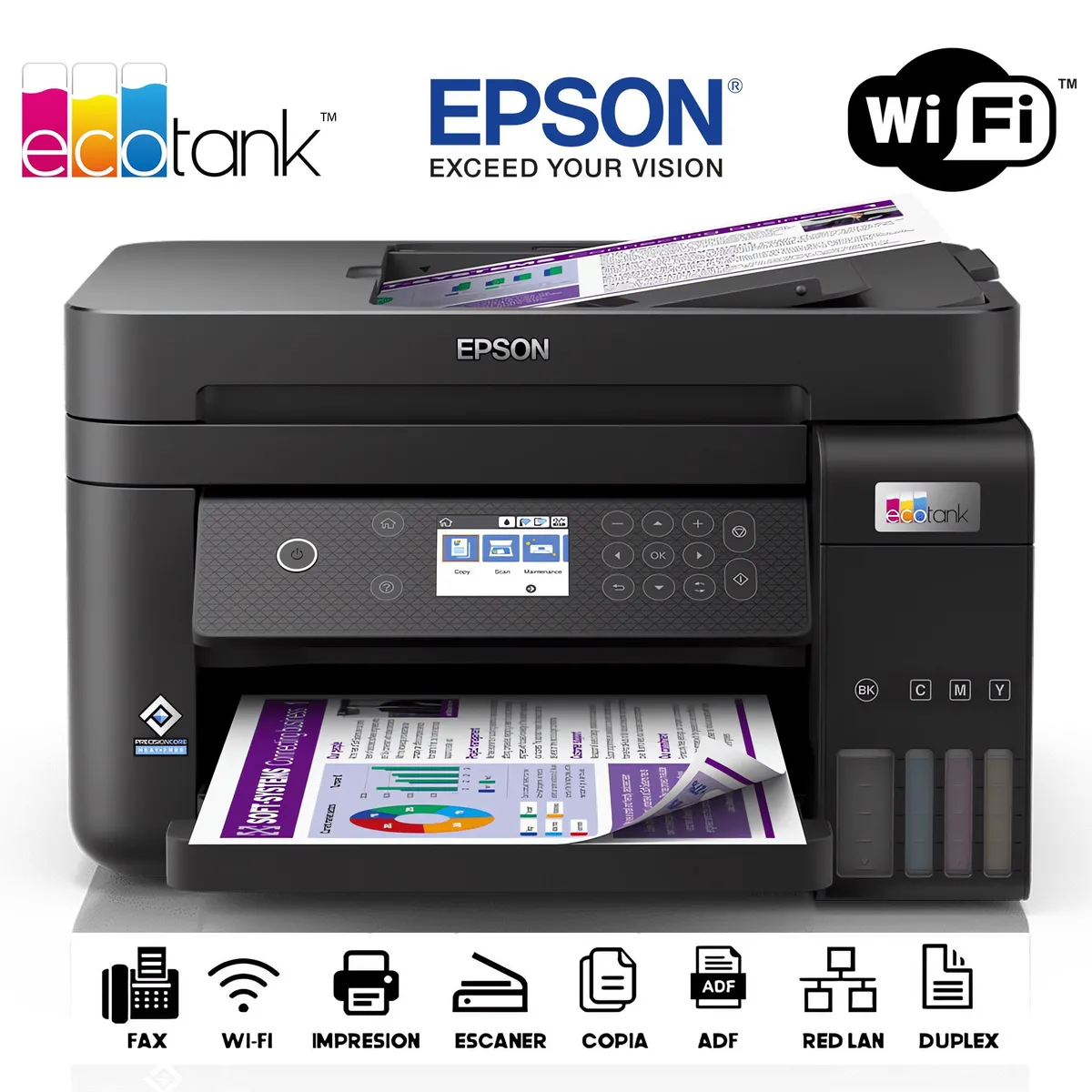 EPSON - Impresora Multifuncional Epson Ecotank L6270 Adf Dúplex Wifi