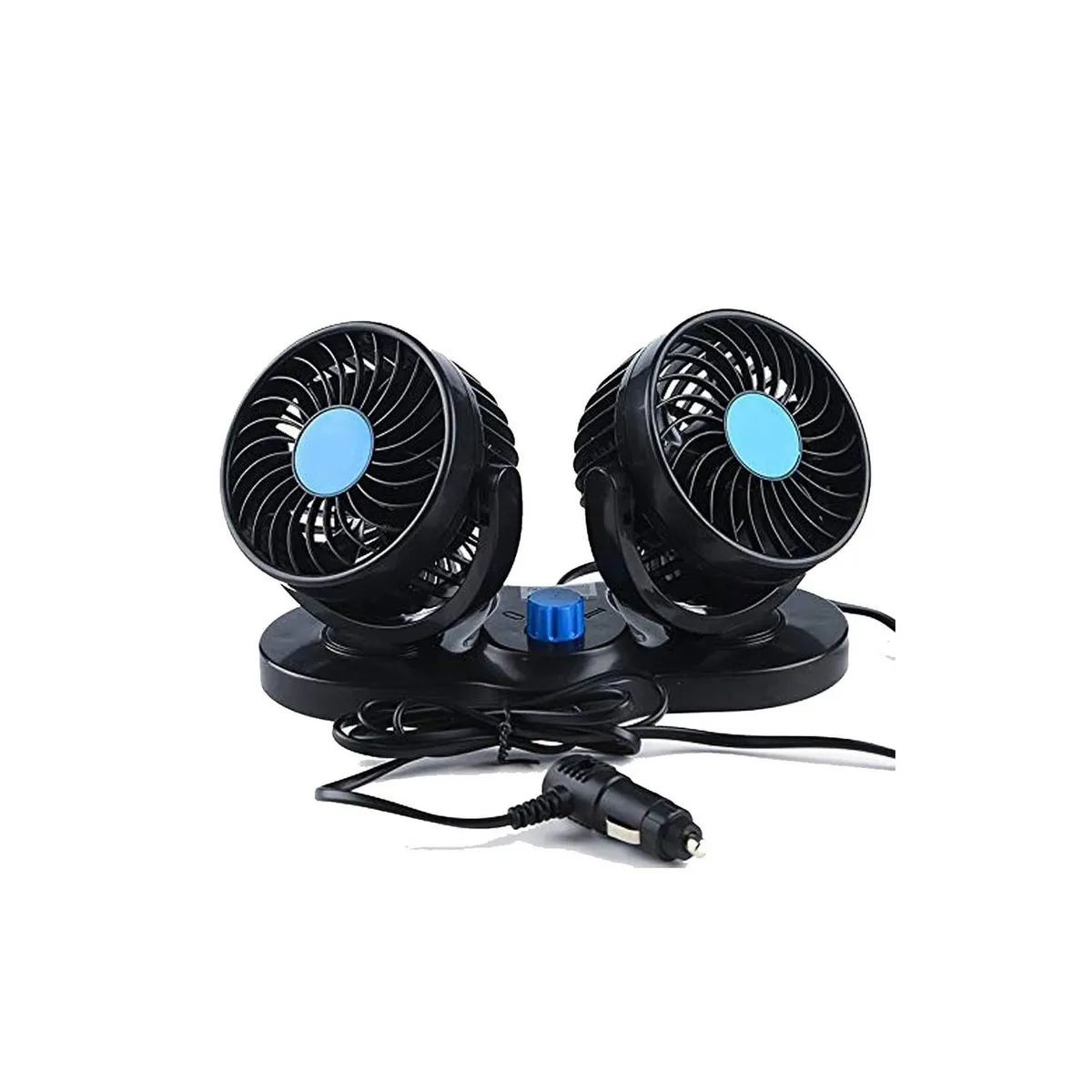 GENERICO - Ventilador Doble Cabezal 360 para Auto Portátil 12v