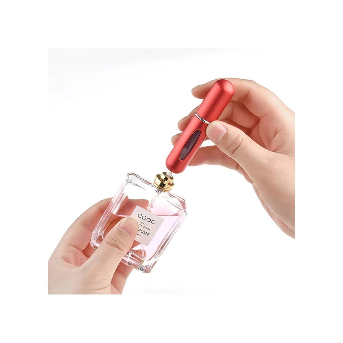 GENERICO - Atomizador dispensador de Perfume Portable 5ml para Viaje Rojo