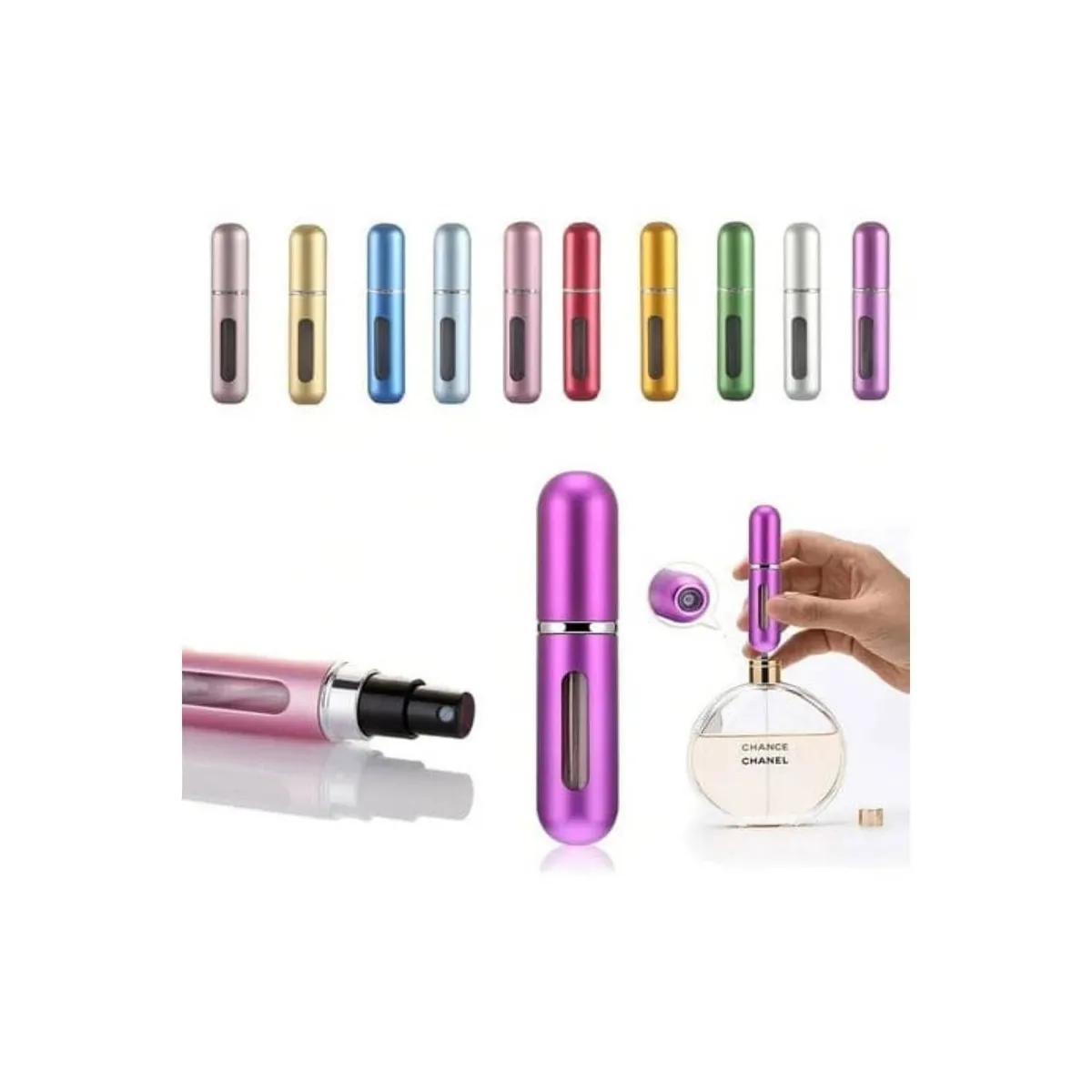 GENERICO - Pack x2 dispensador atomizador cápsula de perfume para viaje 5ml Aleatorio