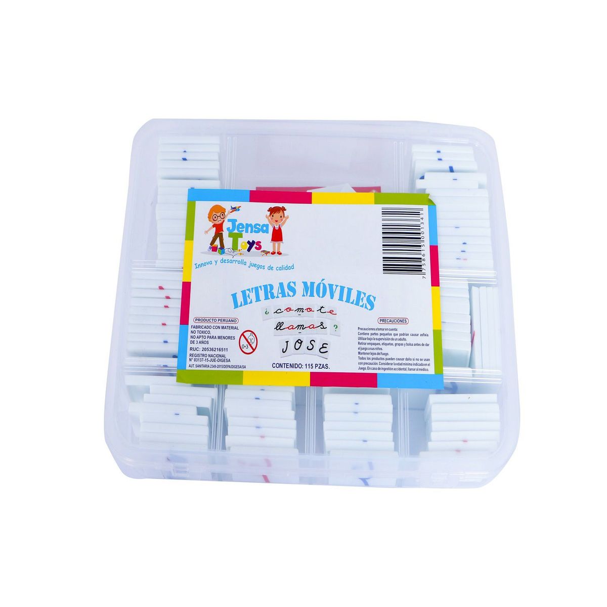 JENSA TOYS - Letras móviles x 115 con compartimentos