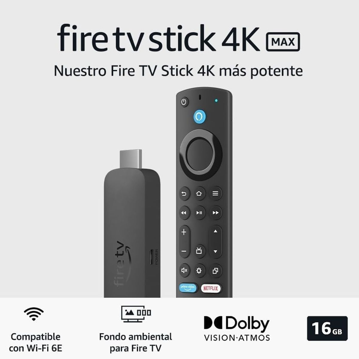AMAZON - AMAZON FIRE TV STICK 4K MAX  WiFi 6E- 2da GEN. - NO CHROMECAST TV 4K