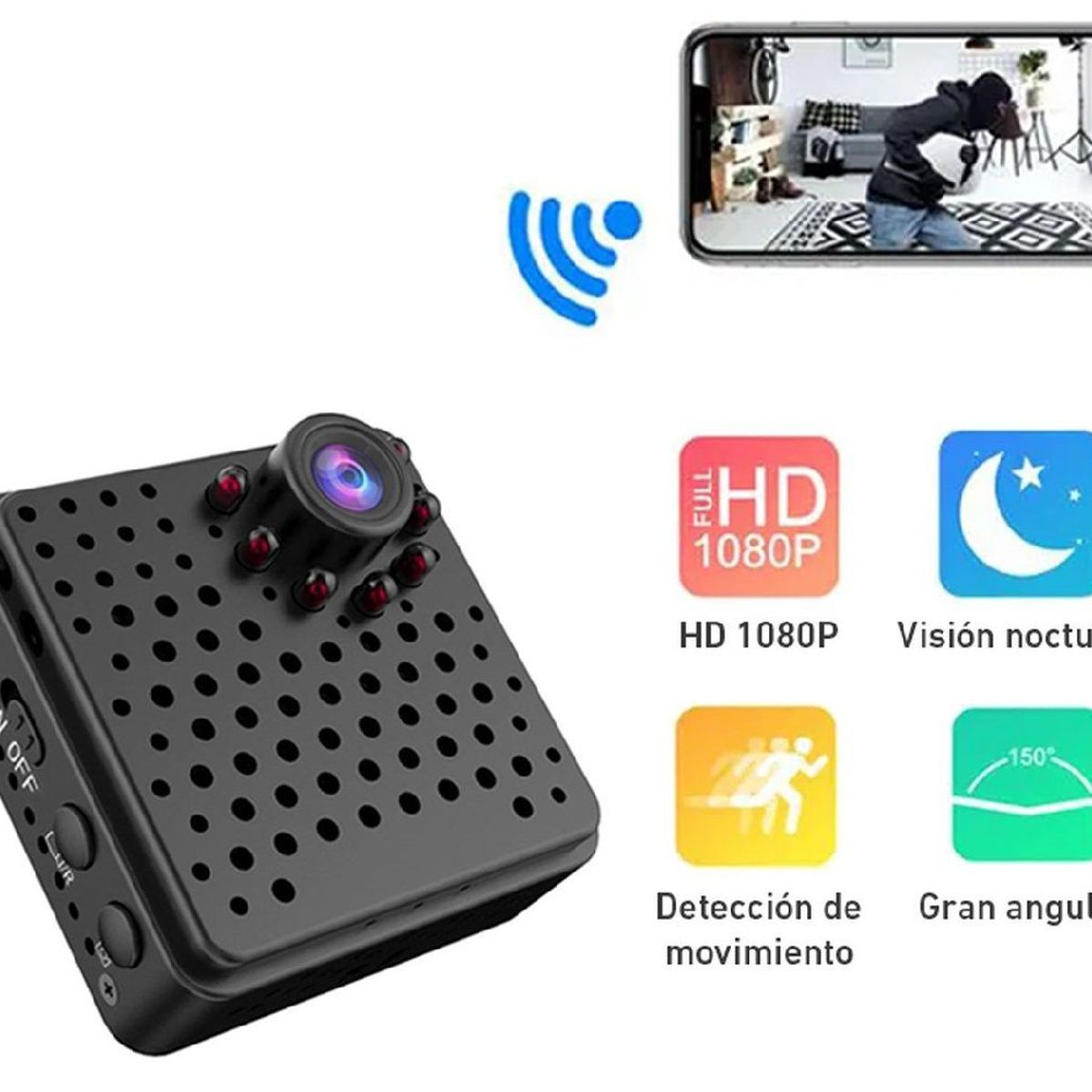 GENERICO - Camara Espia Wi Fi Vision Nocturna Ultra HD.
