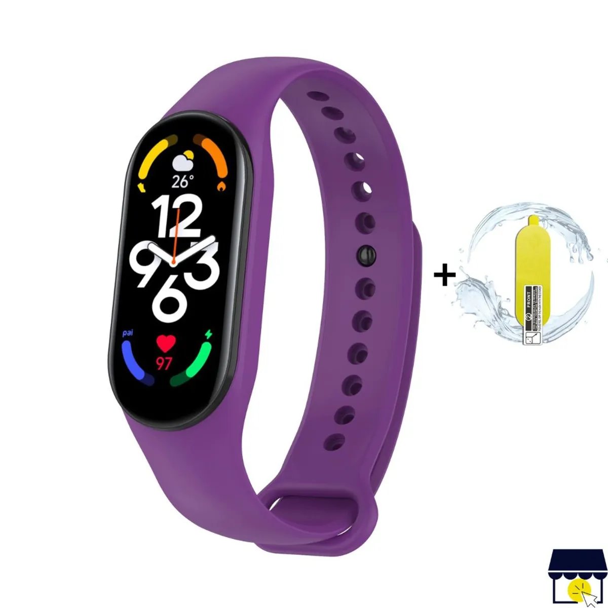 GENERICO - Correa de silicona para Xiaomi Mi Band 7 - PURPURA + MICA