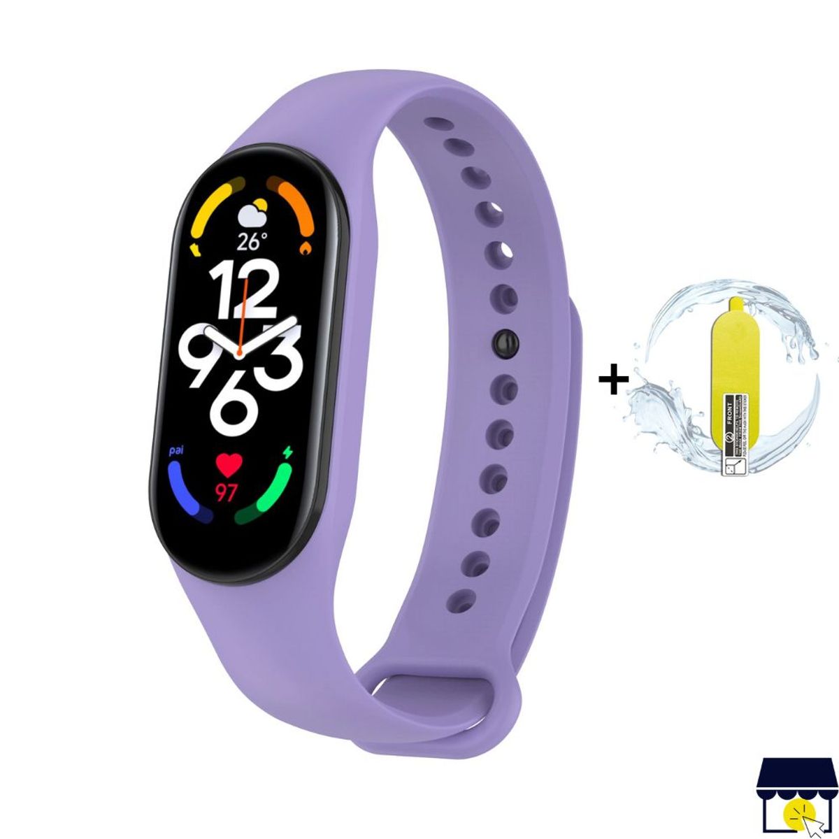 GENERICO - Correa de silicona para Xiaomi Mi Band 7 - LILA + MICA