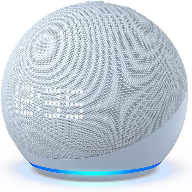 AMAZON - Parlante Inteligente Echo Dot con reloj - 5 Gen con Alexa - Azul