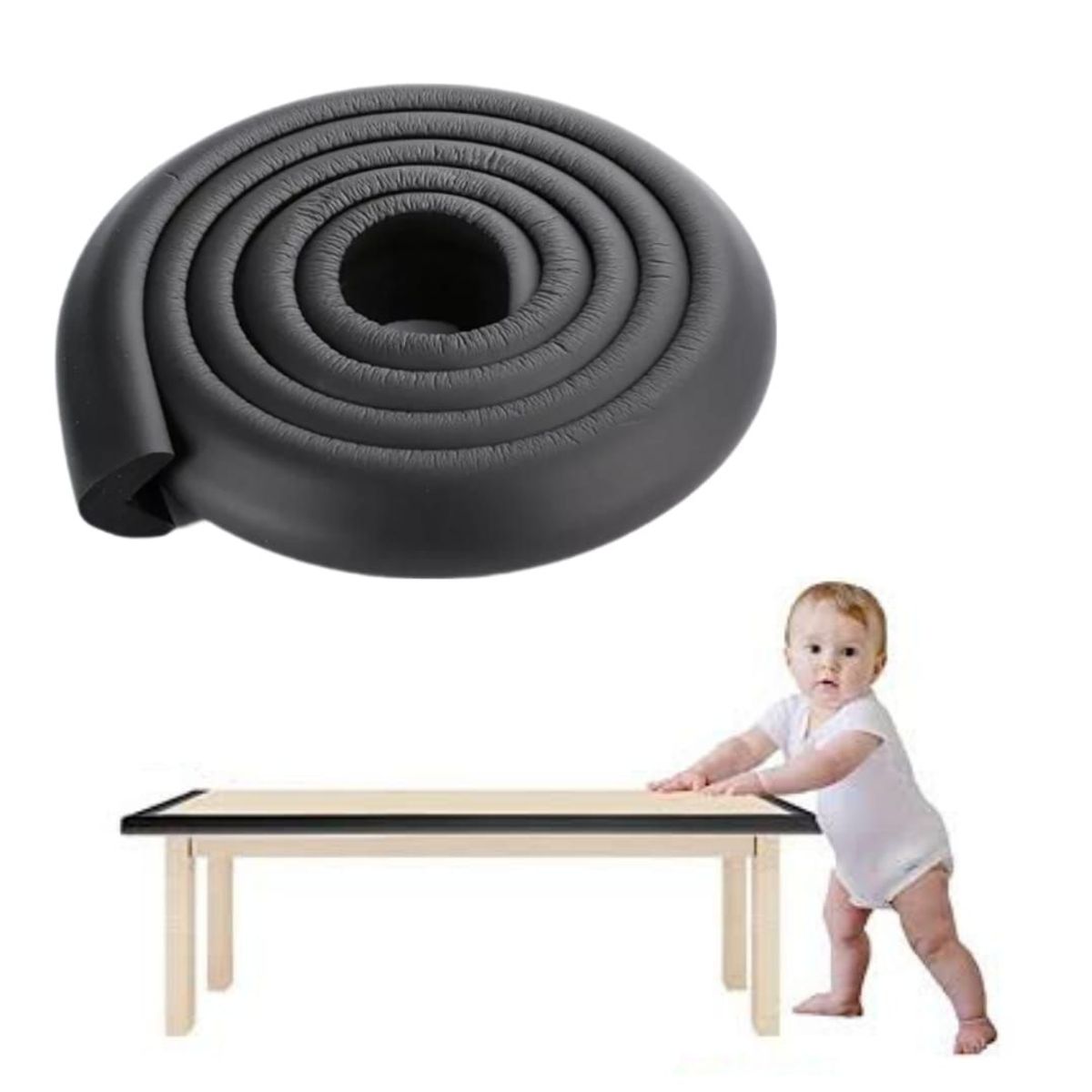 GENERICO - Protector de Bordes Negro esquinas antigolpes seguridad bebe