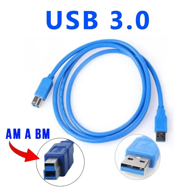GENERICO - Cable Usb 3.0 Para Impresora, Scaner, Disco Externo USB a USB B 3.0