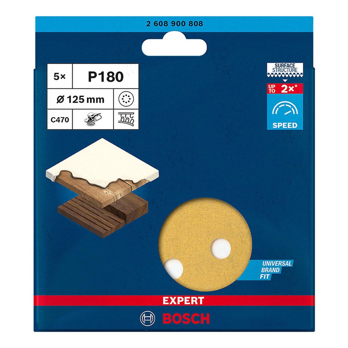 BOSCH - Lija Excentrica 5" Grano 180 5 Und Bosch Expert 2608.900.808-000