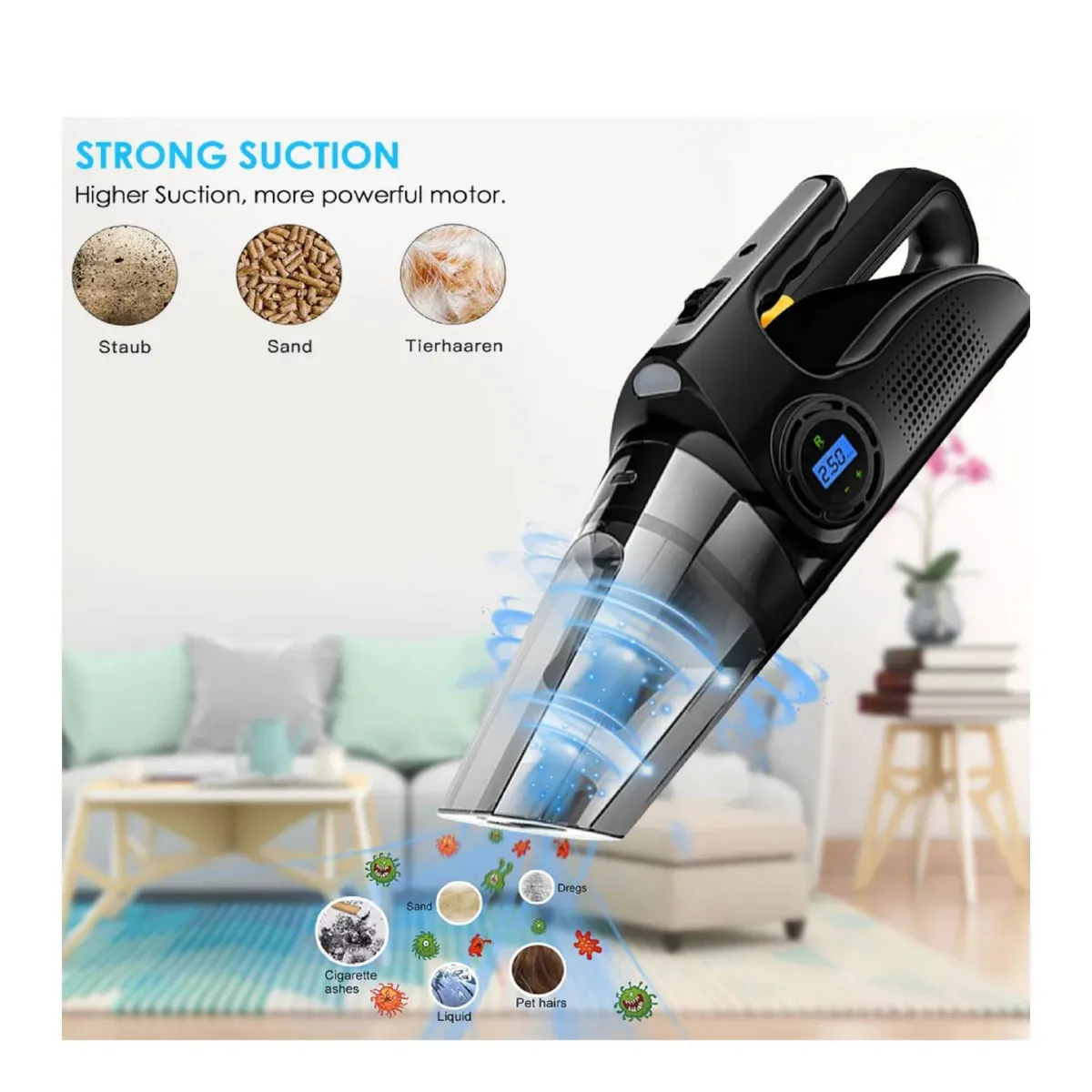 GENERICO - Aspiradora Portátil de Mano 4 en 1 Para Coche