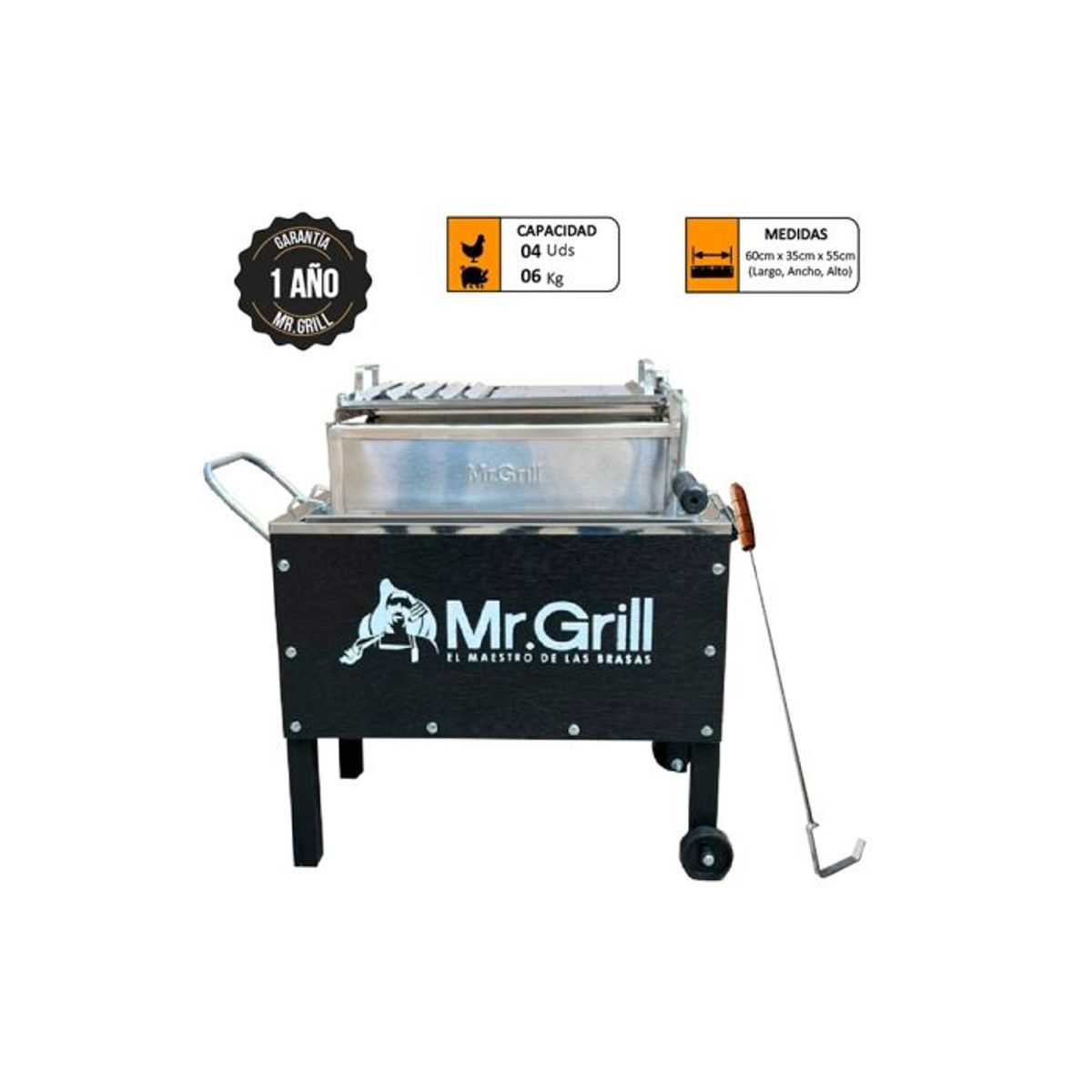 MR GRILL - CAJA CHINA MEDIANA JR BLA+PREG+ATIZADOR