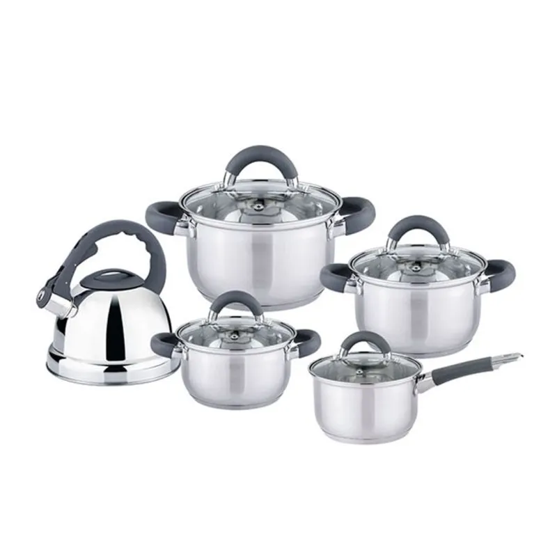 FACUSA - Juego de Ollas Acero Inoxidable 9 Piezas Facusa Minerva - Siver