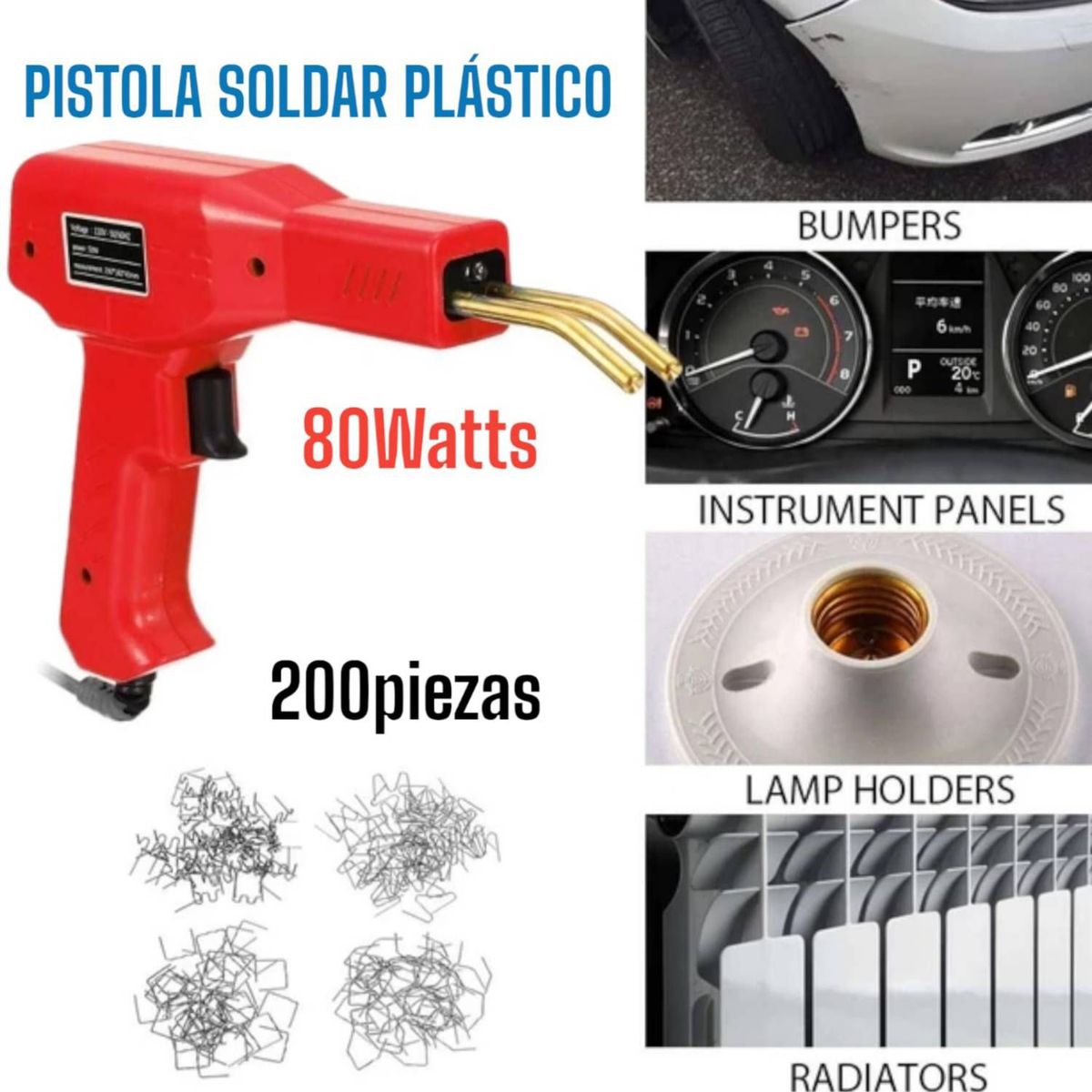 GENERICO - Soldador de Plástico Grapadora de Calor 80W de Soldadura
