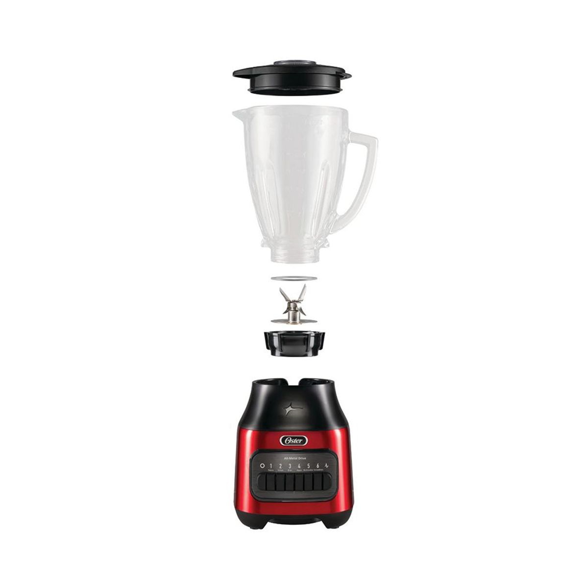 OSTER - Licuadora 1.5L de 6 Velocidadades Oster BLSTPEG-CPB Rojo
