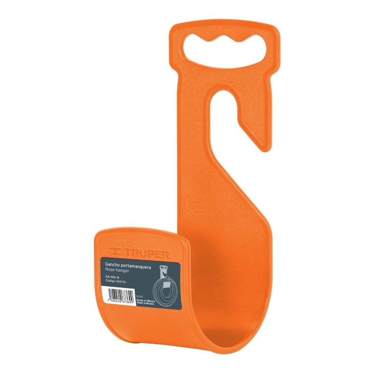 TRUPER - Gancho plástico naranja para manguera de jardín truper 