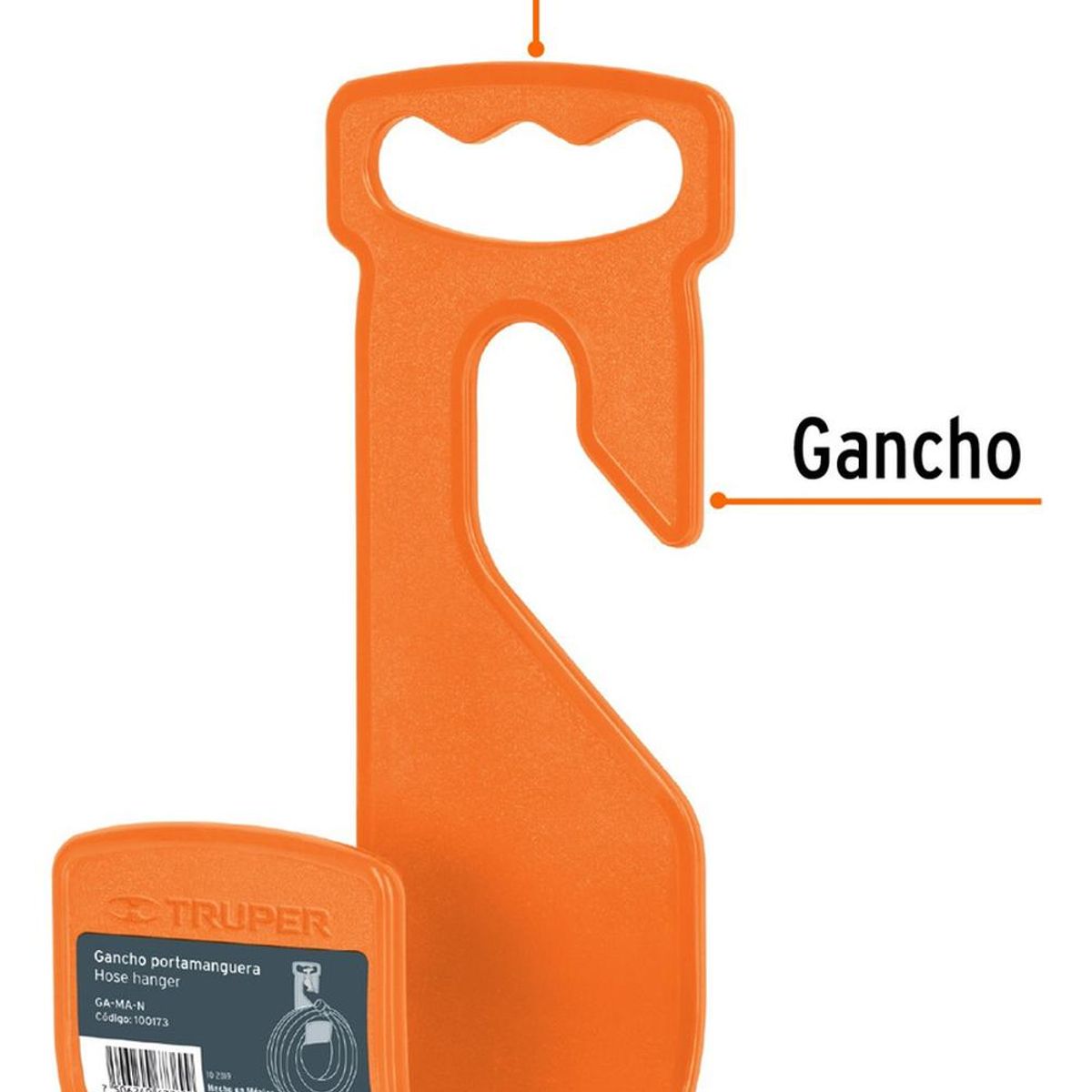 TRUPER - Gancho plástico naranja para manguera de jardín truper 