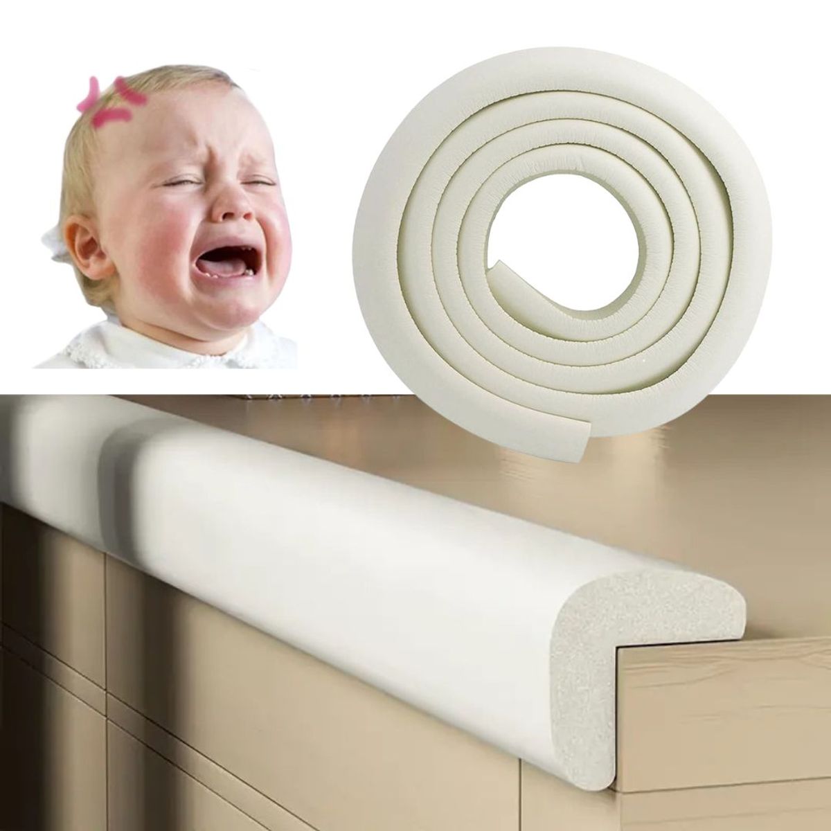 GENERICO - Protector de Bordes Blanco Humo esquinas antigolpes seguridad bebe