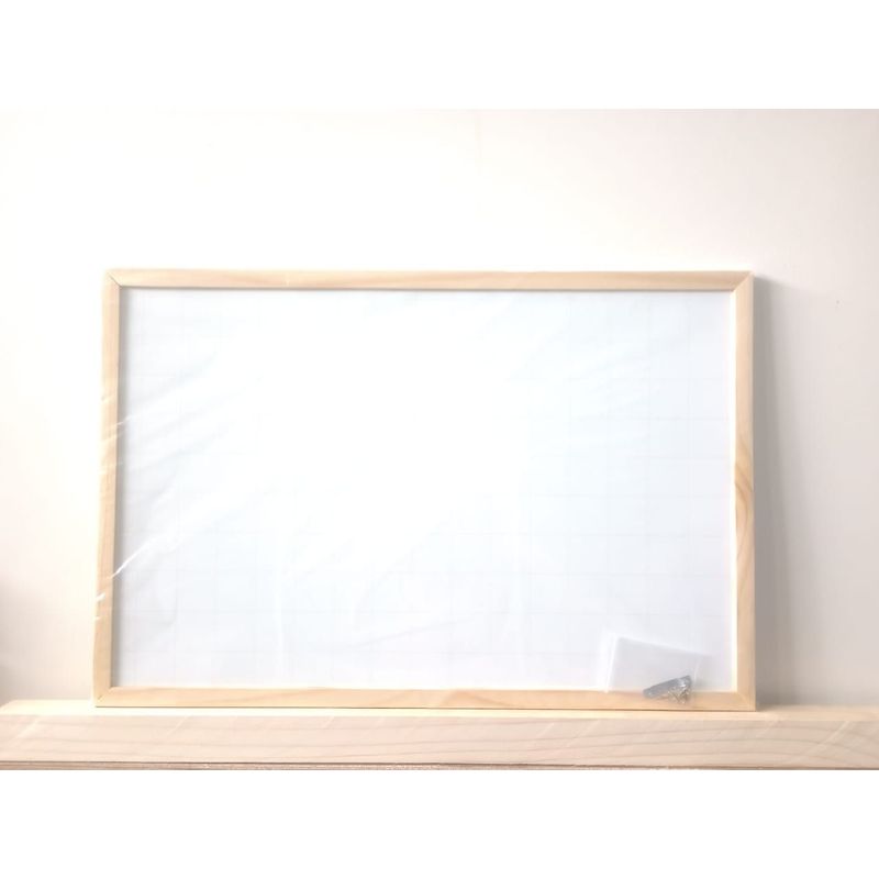 MADEROSA - Pizarra Acrílica Cuadriculada 40 x 60 cm  Marco de Madera