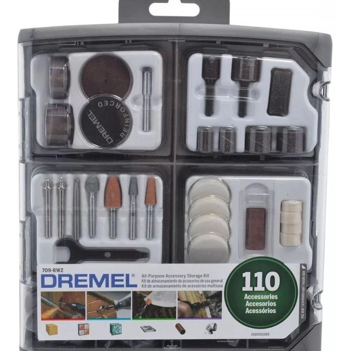 DREMEL - Kit de 110 acc para minitorno dremel 709