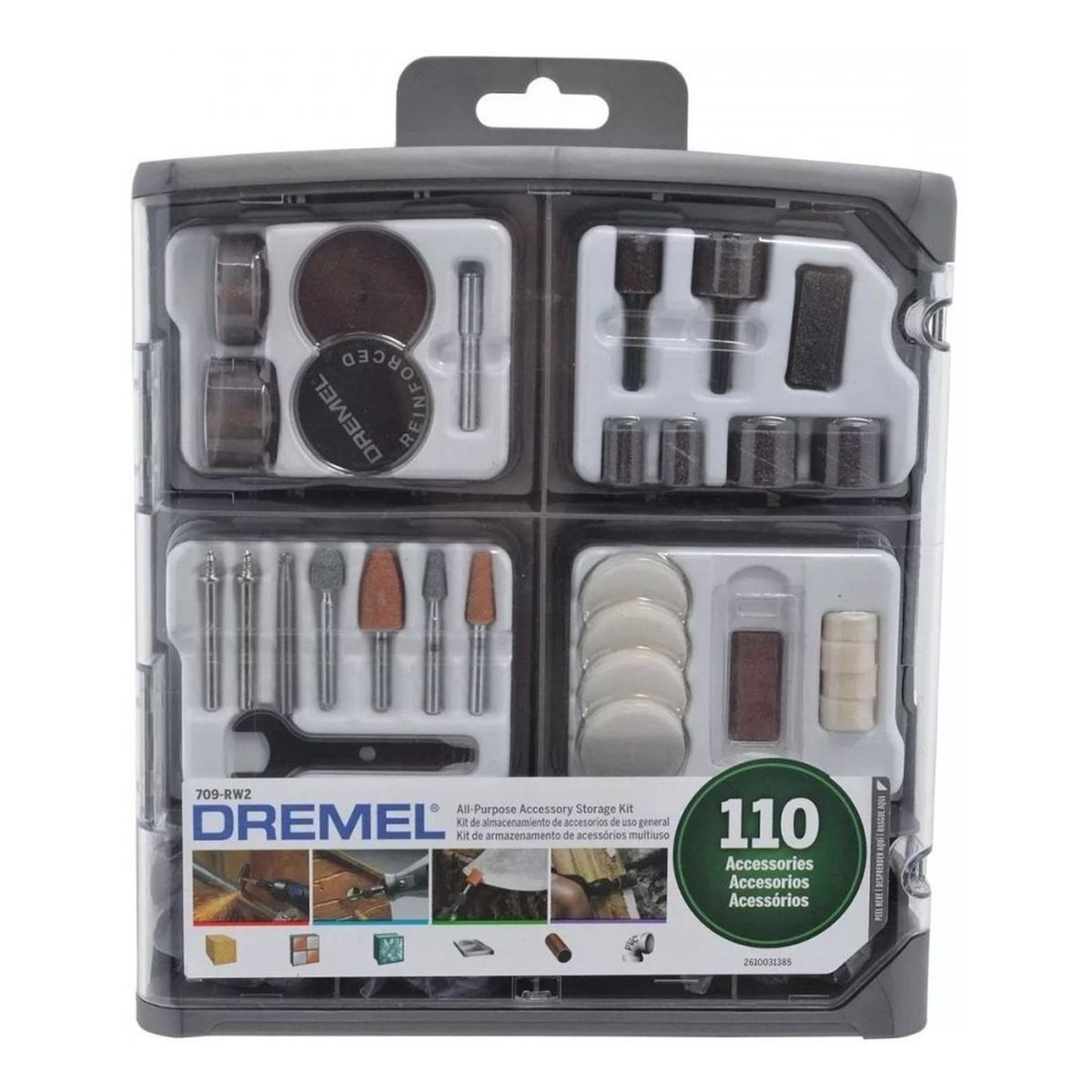 DREMEL - Kit de 110 acc para minitorno dremel 709