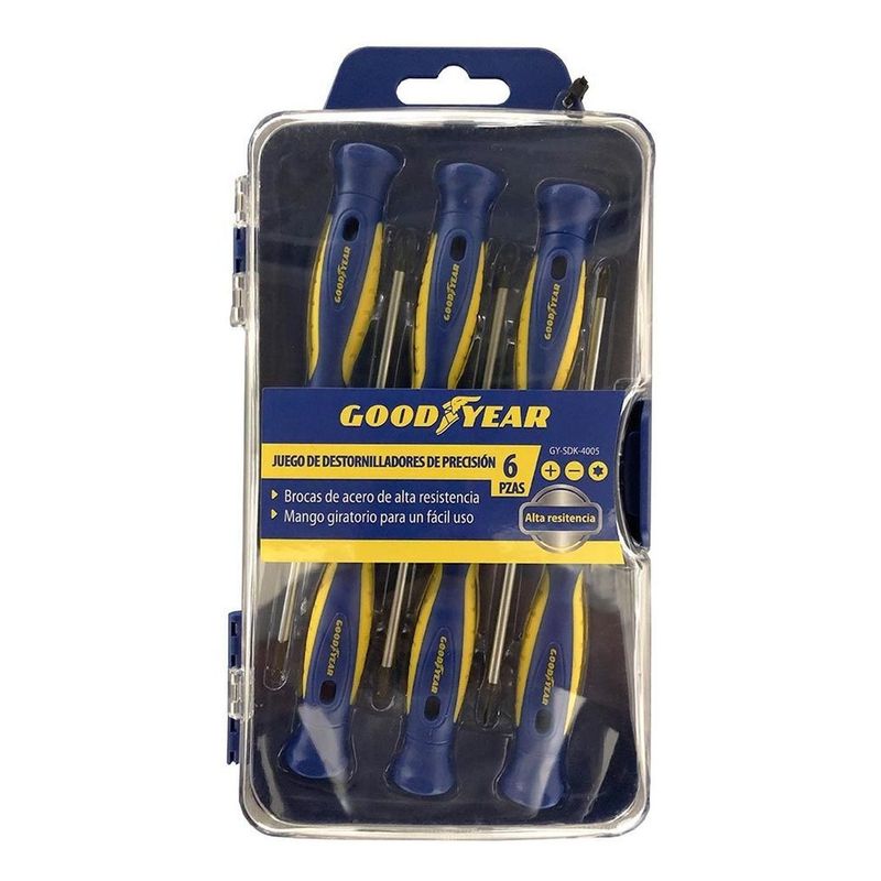 GOODYEAR - Destornillador puntas precisión set 6pz gy-sdk-4005 goodyear