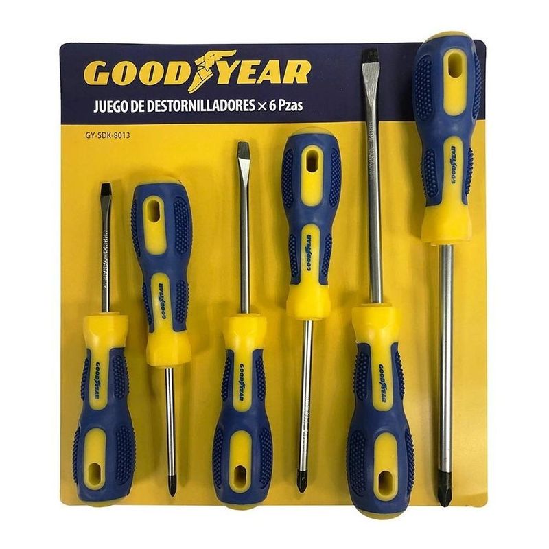 GOODYEAR - Juego Destornilladores Magneticos 6pzas Gy-sdk-8013 Goodyear