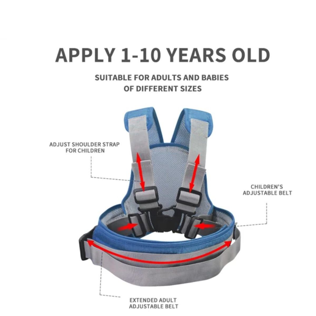 GENERICO - CINTURON DE SEGURIDAD DE MOTO PARA NIÑOS M1 ROSADO