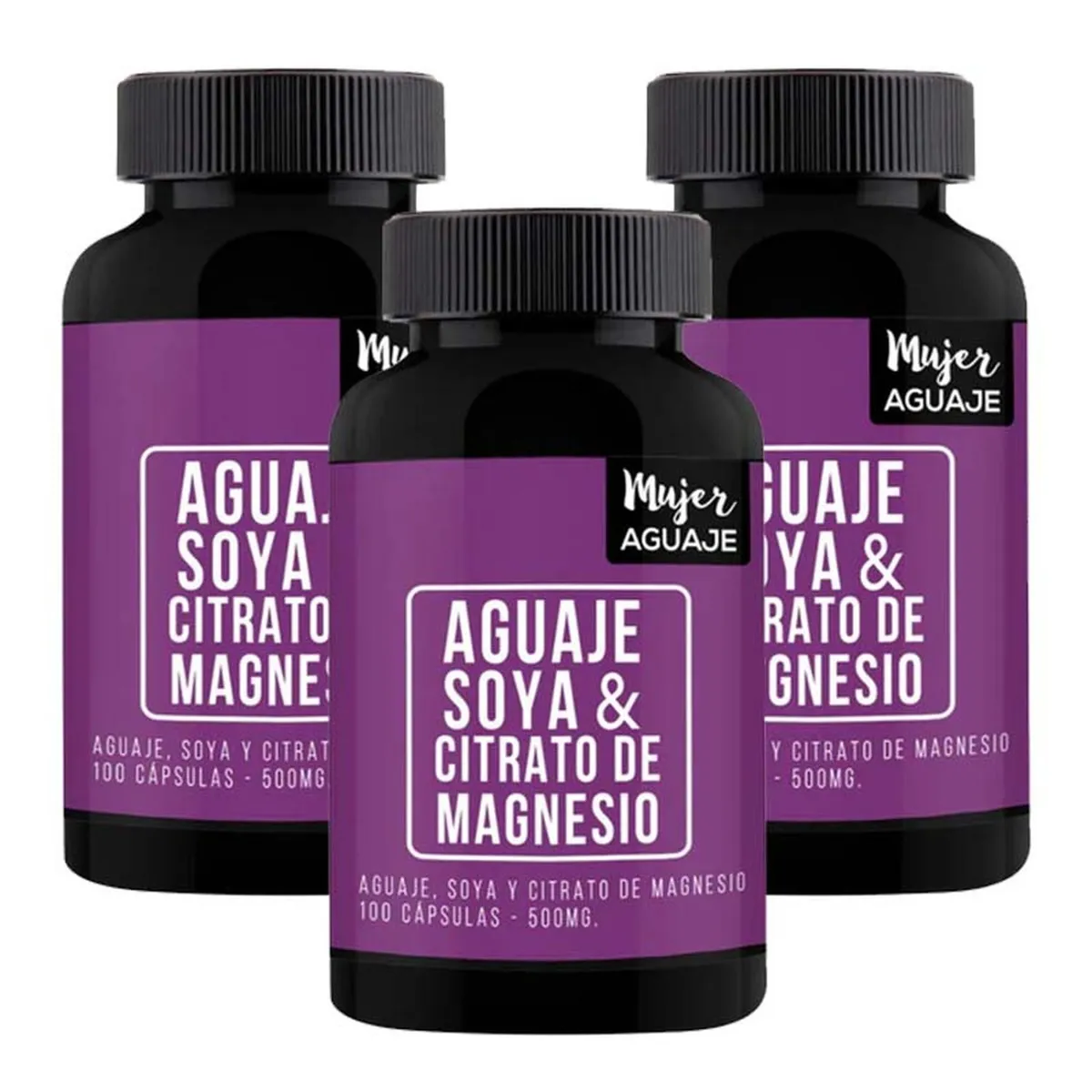 MUJER AGUAJE - Aguaje, Soya & Magnesio Mujer Aguaje 100 Cápsulas Pack x 3