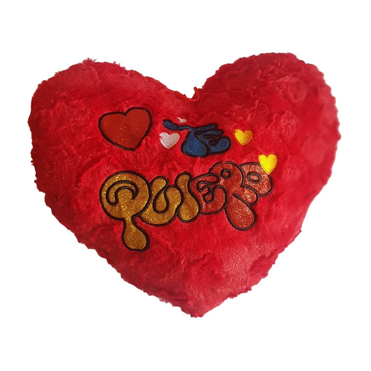GENERICO - Almohada Cojín rojo de corazón con frases TE QUIERO