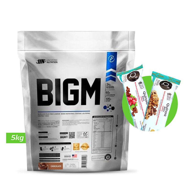 UNIVERSE NUTRITION - BIGM 5KG PROTEÍNA PARA GANAR MASA MUSCULAR CHOCOLATE UN + REGALO
