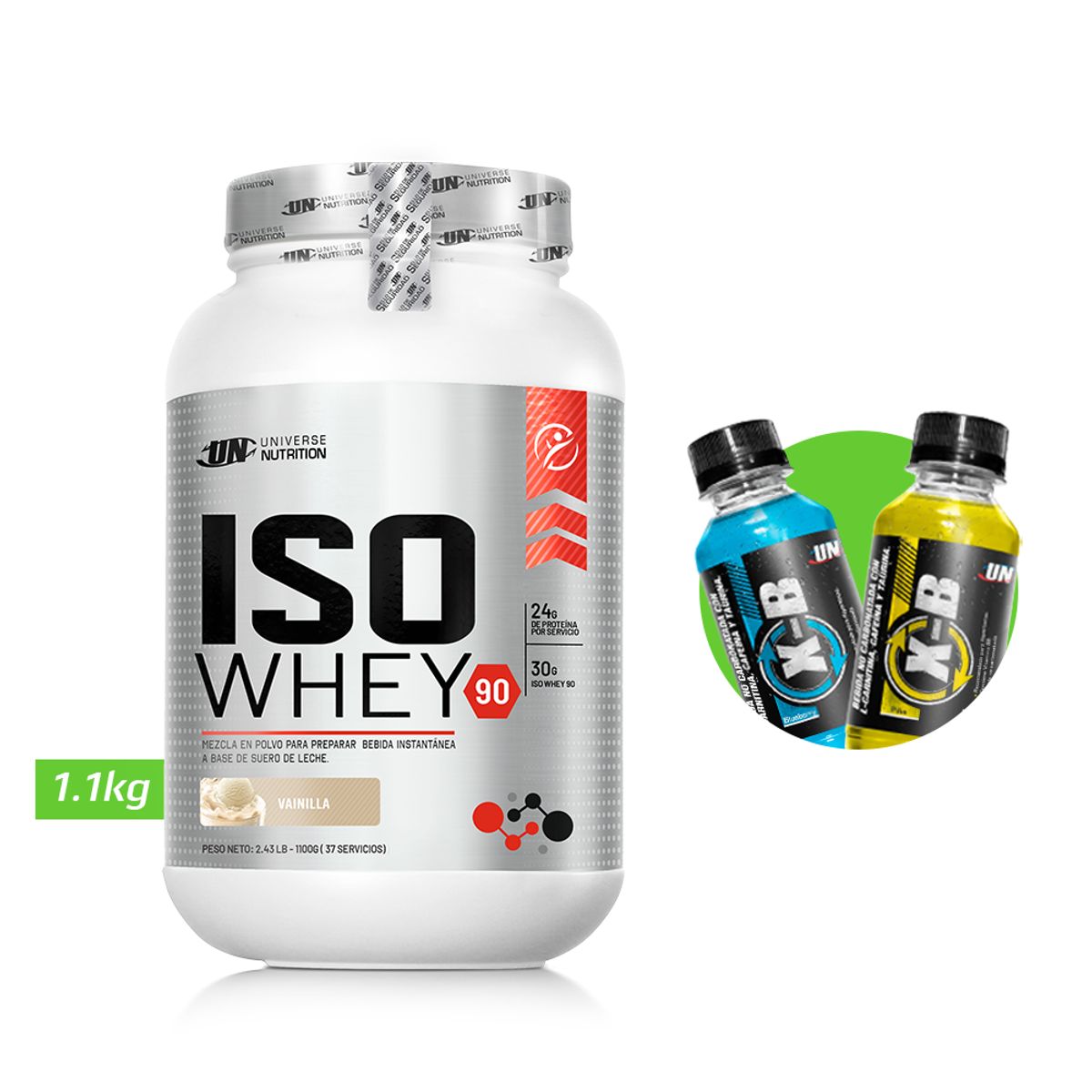 UNIVERSE NUTRITION - ISO WHEY 1,1 KG PROTEINA UN VAINILLA + REGALOS