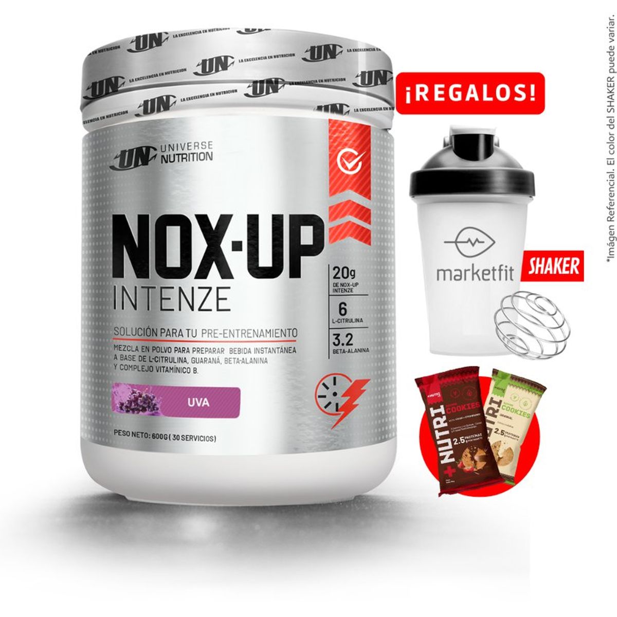 UNIVERSE NUTRITION - Pre entreno universe nutrition nox up 600gr uva + regalos