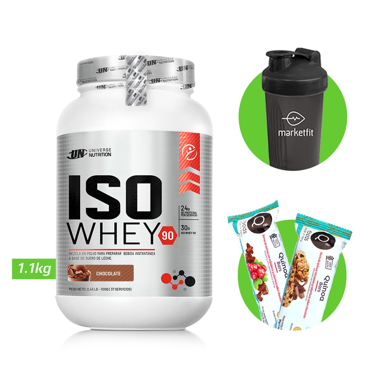 UNIVERSE NUTRITION - ISO WHEY 1,1 KG PROTEINA UN CHOCOLATE + REGALOS