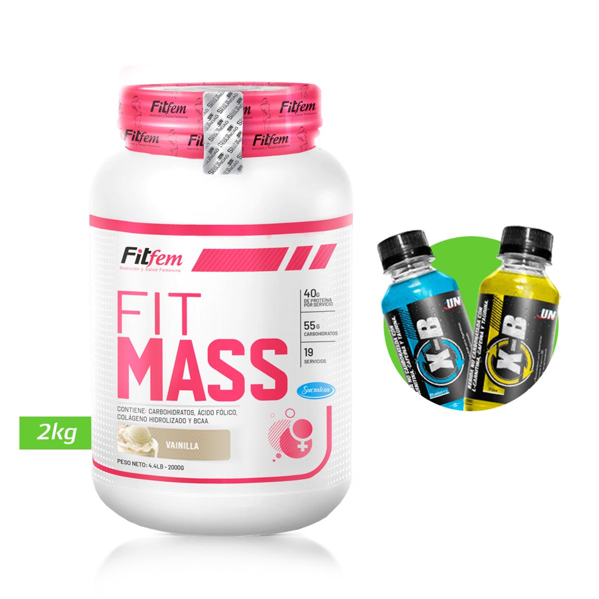 UNIVERSE NUTRITION - Fit mass 2kg ganador de masa fitfem vainilla + regalos