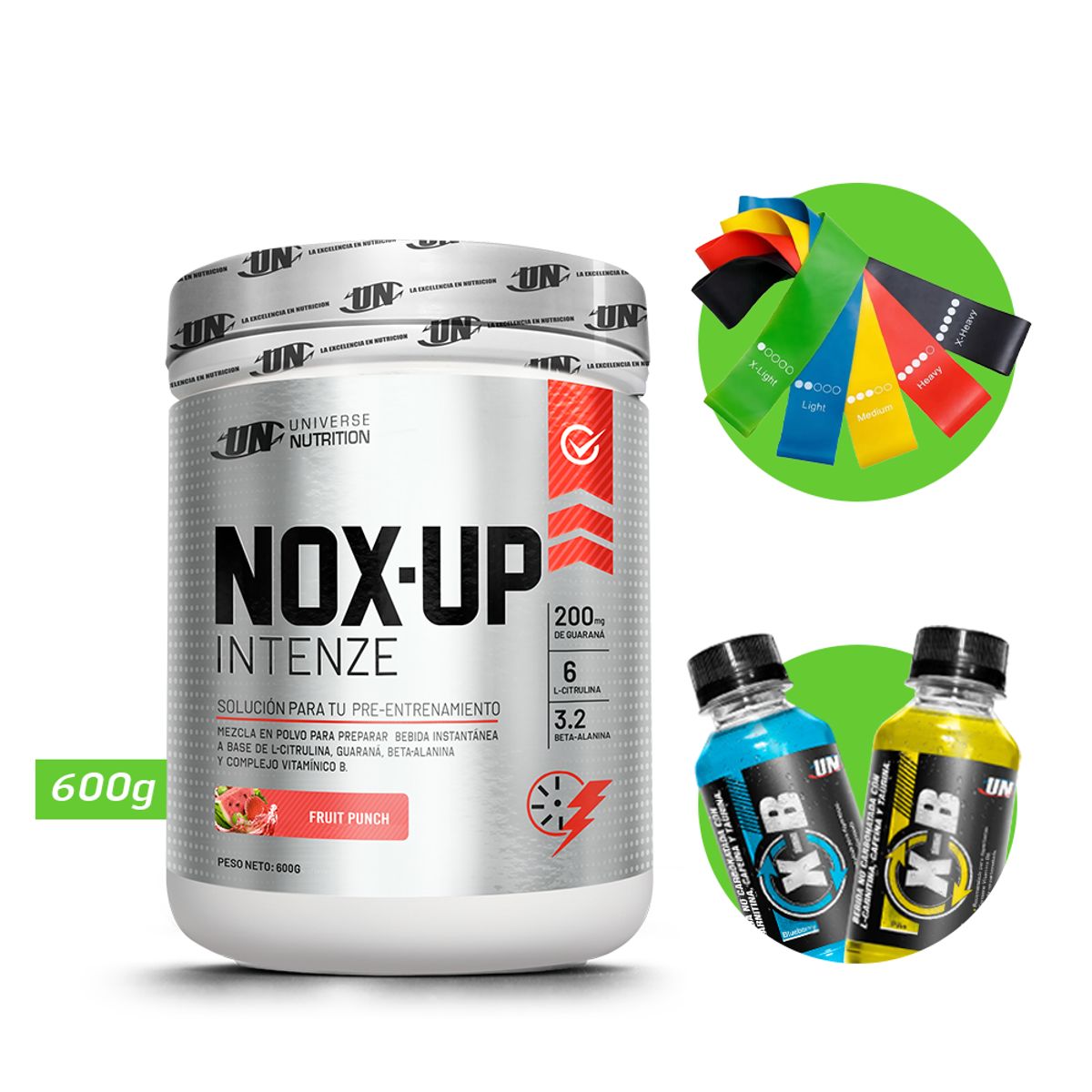 UNIVERSE NUTRITION - Nox up intenze 600gr pre entreno un fruit punch + regalos