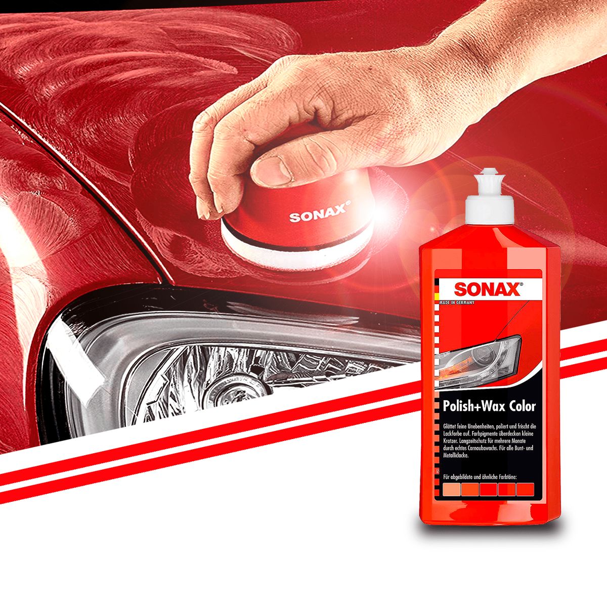 GENERICO - Cera Liquida De Auto Rojo Sonax 500ml