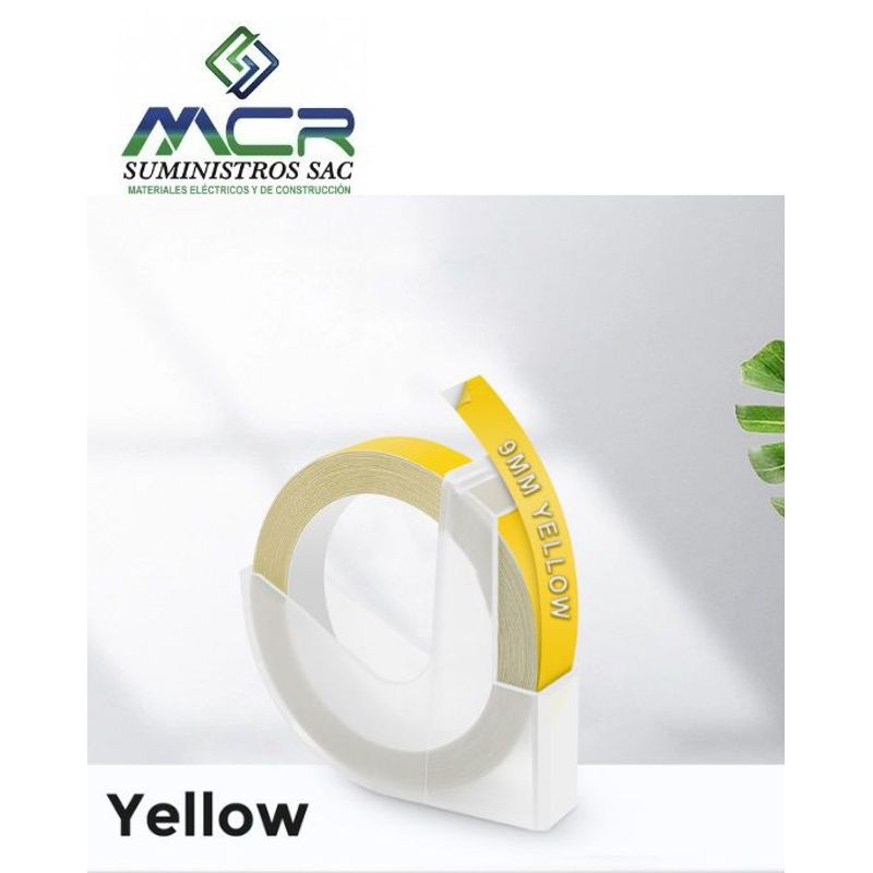 GENERICO - CINTA AMARILLO DE 9MM X 3,5 m PARA ETIQUETADORA DYMO MANUAL