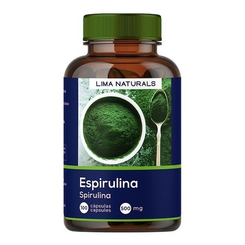 LIMA NATURALS - 01 Frasco Espirulina Lima Naturals 100 Capsulas
