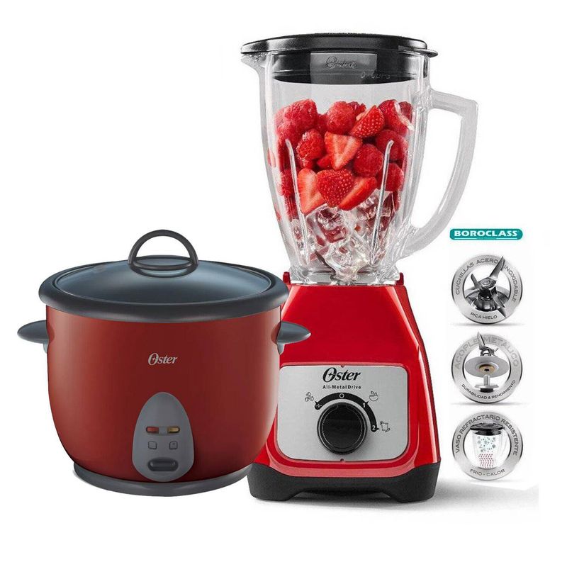 OSTER - Combo Oster Licuadora BLSTKAG-RRD 2 Vel +Olla