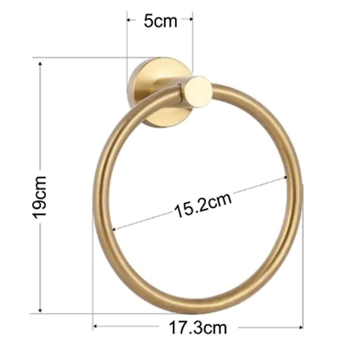 GENERICO - Toallero de mano circular cirlux para baños de acero inoxidable