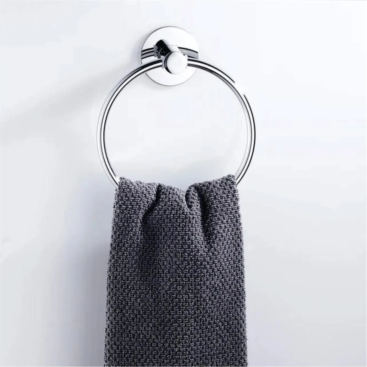 GENERICO - Toallero de mano circular cirlux para baños de acero inoxidable