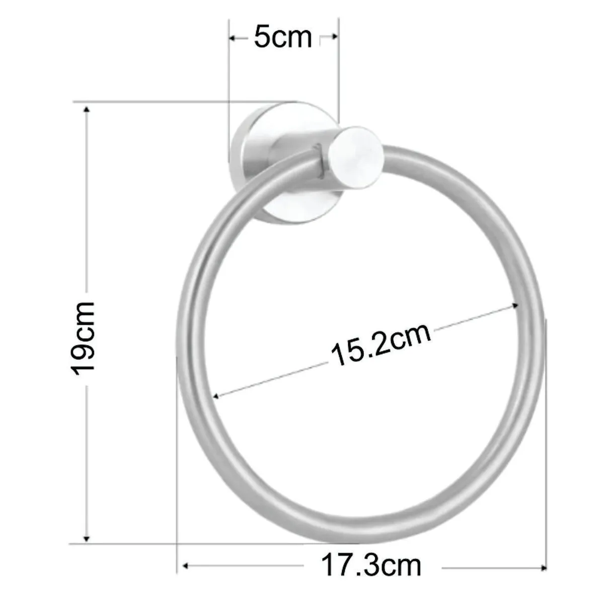 GENERICO - Toallero de mano circular cirlux para baños de acero inoxidable